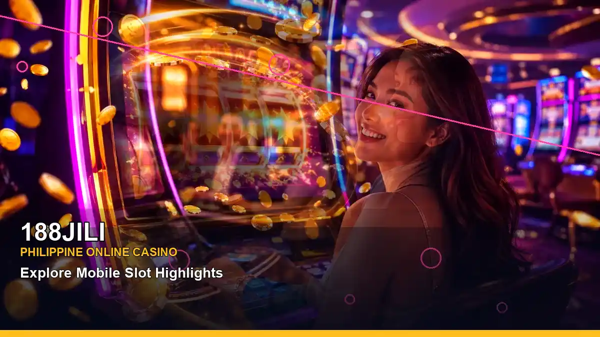 188JILI neon jackpot slots featuring an adult Filipina casino host in a layered collage