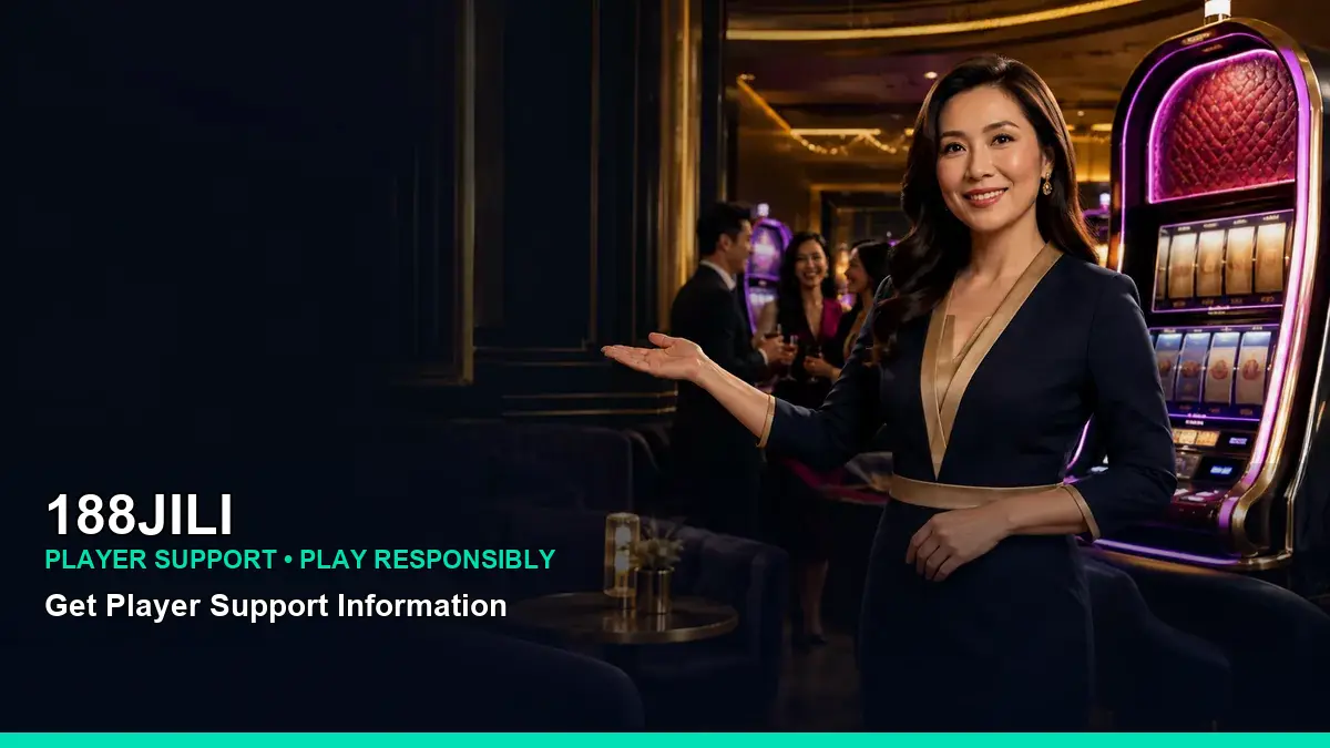 188JILI VIP rewards guide with an adult Filipina casino host and a celebratory gaming scene